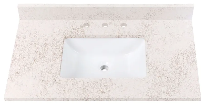 Avanity QUT37-RS 37" Quartz Vanity Top - White / Copper