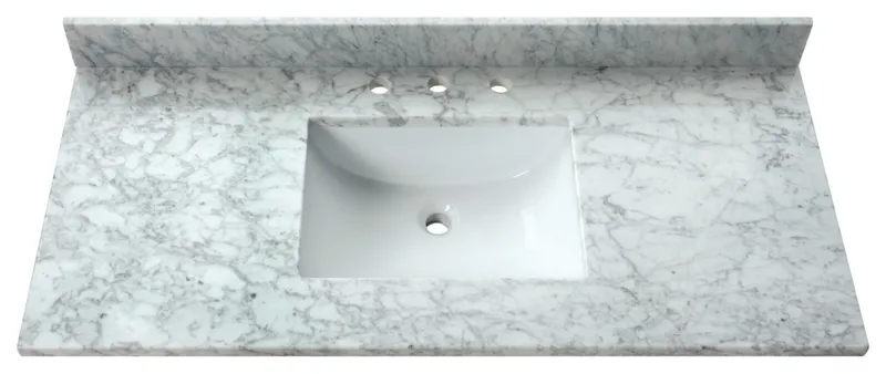 Avanity SUT43-RS 43" Marble Vanity Top - Carrara White