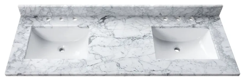 Avanity SUT73-RS 73" Marble Vanity Top - Carrara White