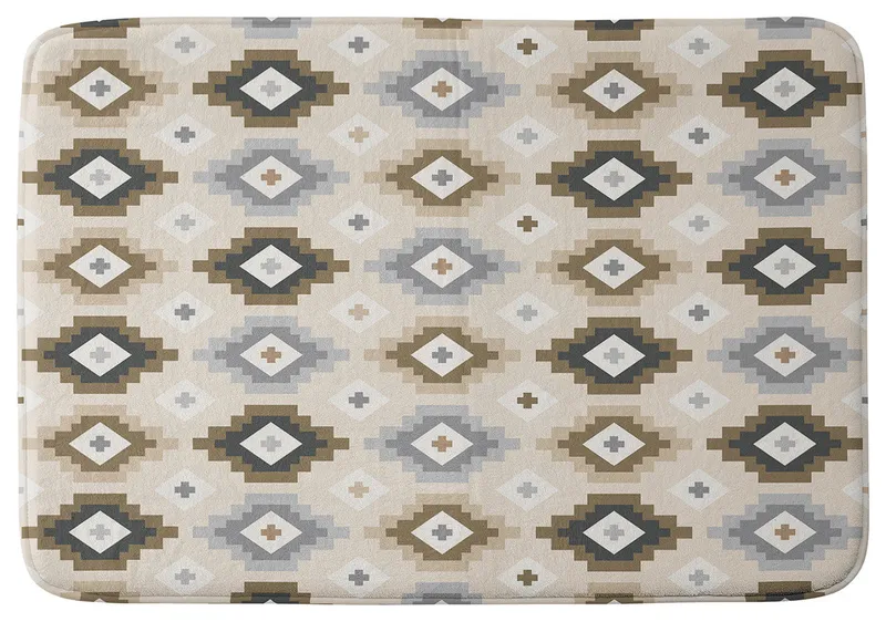 Avenie Geometric Aztec Earth Tones Memory Foam Bath Mat