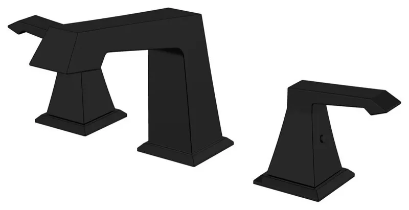 Balduina Brass 3 Hole 8"spread Bathroom Faucet, Matte Black