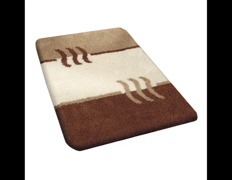 Bamboo Beige Modern Non Slip Washable Bathroom Rug, Fiesta, Medium