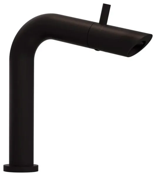 Bamboo Single Handle Single Hole Bathroom Faucet in Matte Black