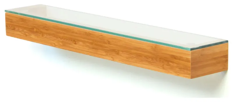 Bamboo Slim Glass Wall Shelf | Wireworks