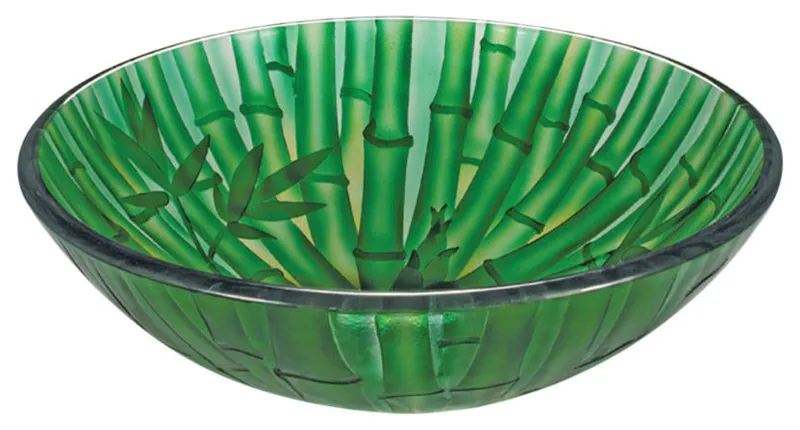 Bamboo Tempered Glass Vessel Sink