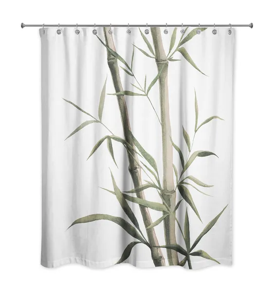 Bamboo Watercolor 2 71x74 Shower Curtain