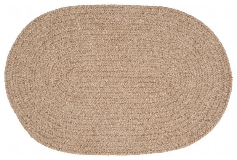 Barefoot Chenille Bath Rug - Sand 1'10"x2'10", Oval, Braided