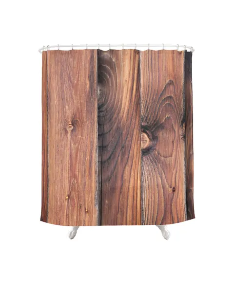 Barn Wood Fabric Shower Curtain