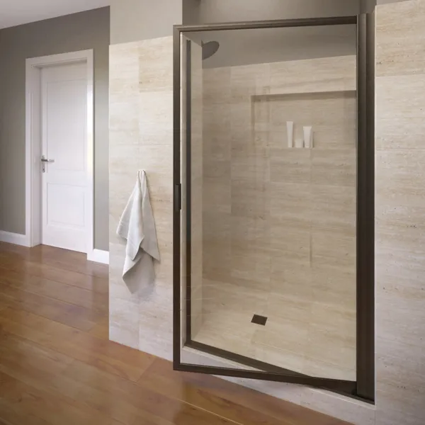 Basco A002-7CL Sopora 67"H x 32-7/8"W Hinged Framed Shower Door - Oil Rubbed