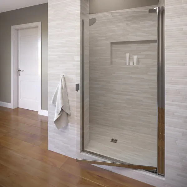Basco A0063-7XP Armon 66"H x 34-1/4"W Hinged Semi Frameless - Silver