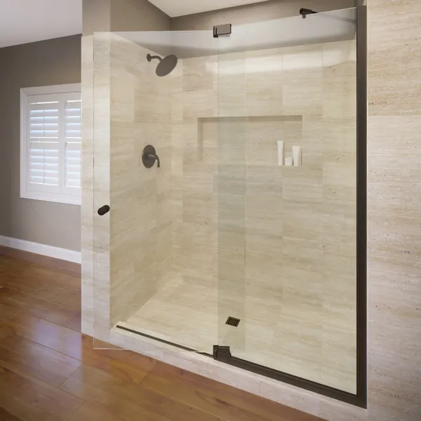 Basco CANA-935-48CL Cantour 76"H x 48"W Pivot Frameless Shower - Oil Rubbed
