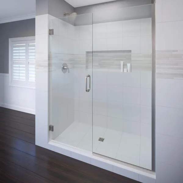Basco CELA-935-58-76XP Celesta 76"H x 58"W Pivot Frameless Shower - Brushed