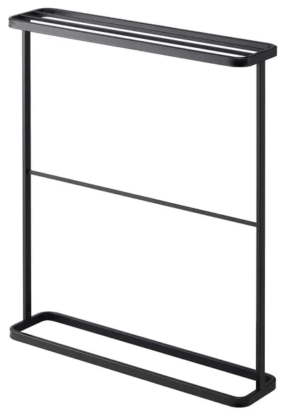 Bath Towel Hanger, Steel, Holds 2.2 lbs, Black