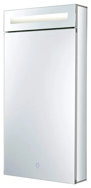 Bathroom LED Medicine Cabinet, Recessed/Surface Mount, 15"x30", Left Hand