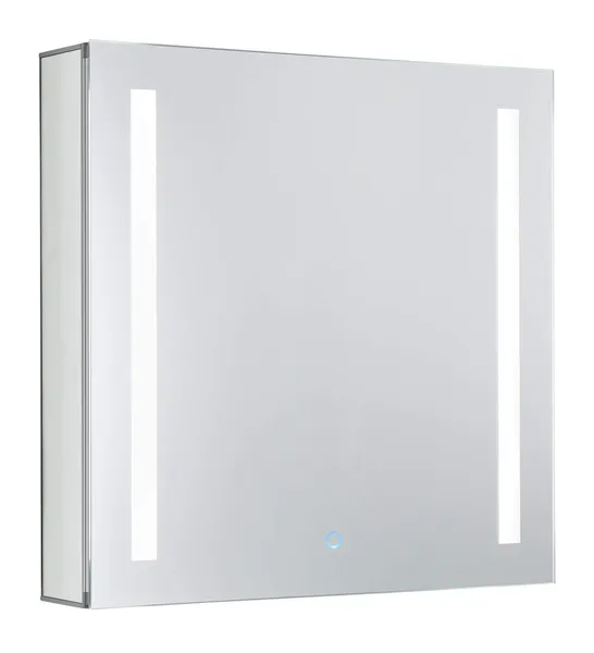 Bathroom Medicine Cabinet, Aluminum, Recessed/Surface Mount, With LED, 24"x24"