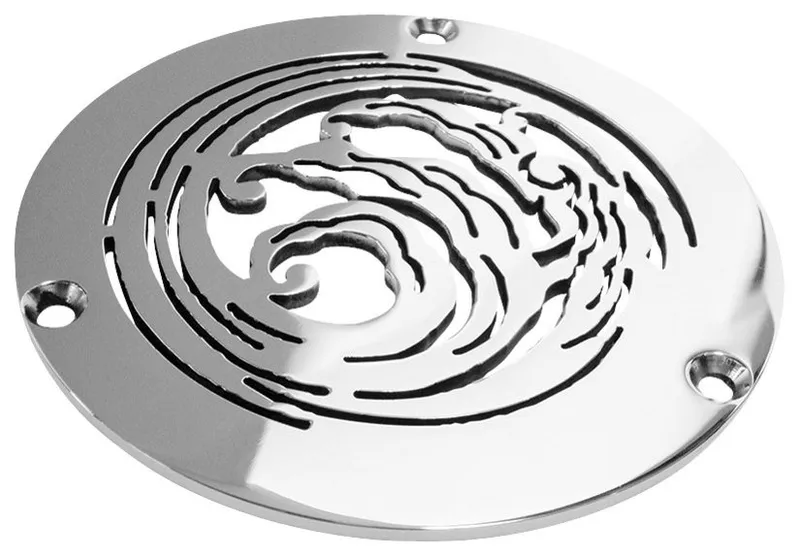 Bathroom Shower Grate, Replacement for Round 5" Zurn, Nami Design, Brushed Stain