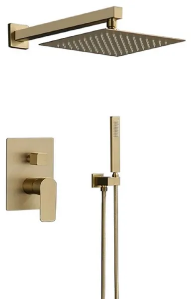 BathSelect Dax Brushed Gold Bathroom Shower Combo Set