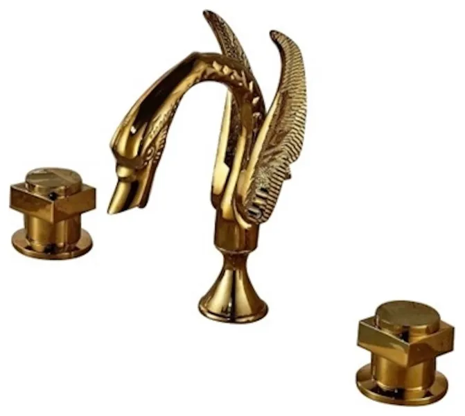 BathSelect Dragon Gold Finish 8" Deck Mount Faucet
