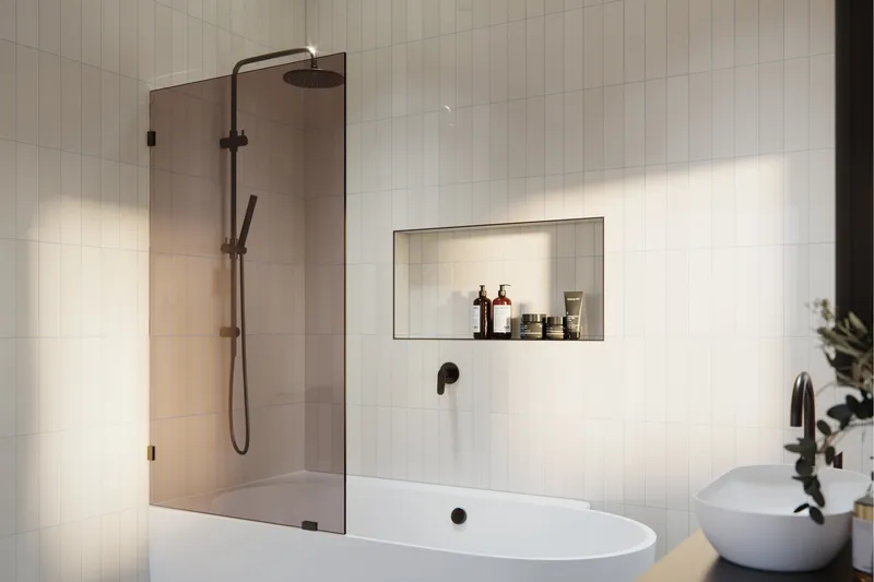 Bathtub Single Fixed Panels, Oil Rubbed Bronze