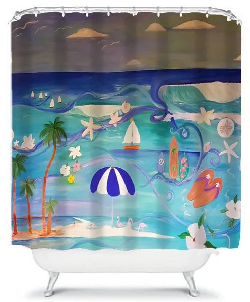 Beach Day Shower Curtain