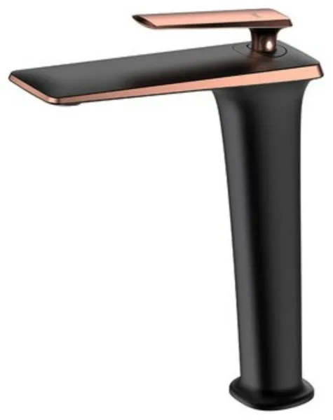Becola™ Single Handle Bathroom Faucet, Black & Rose Gold
