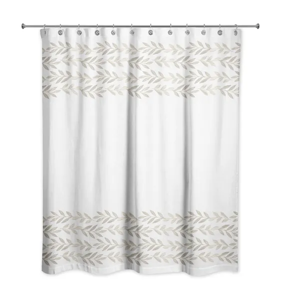Beige Vine Border 71x74 Shower Curtain