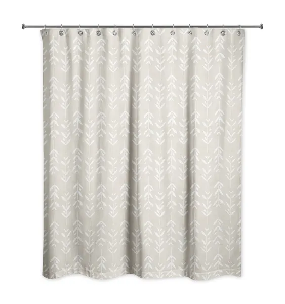 Beige Vine Pattern 71x74 Shower Curtain