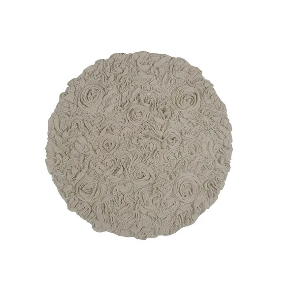 Bellflower Collection Cotton Bath Rug 22" Round, Linen