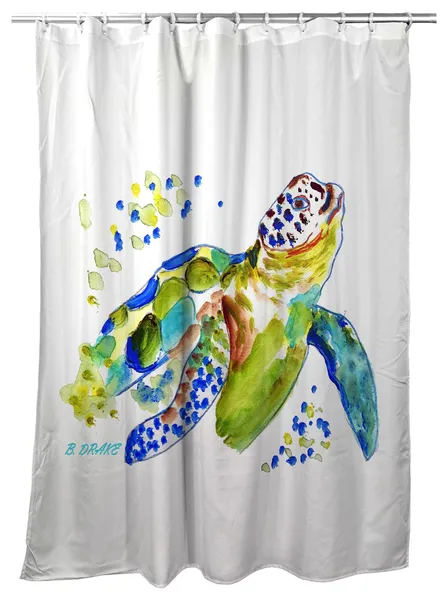 Betsy Drake Baby Sea Turtle Shower Curtain