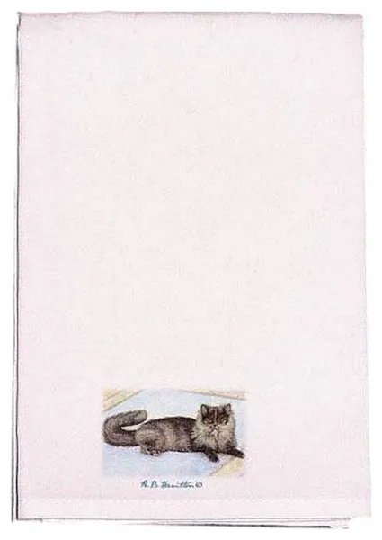 Betsy Drake Cat On Rug Guest Towel