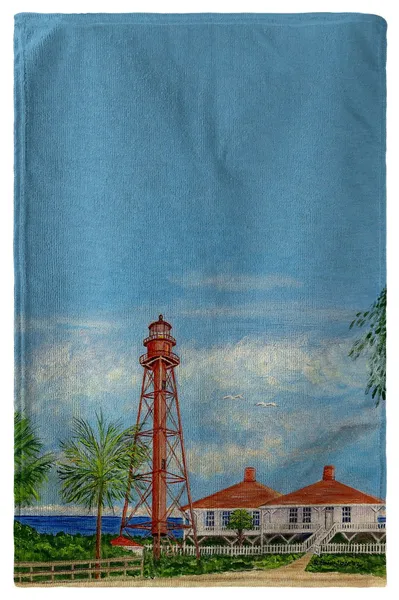 Betsy Drake Sanibel Lighthouse, FL Beach Towel