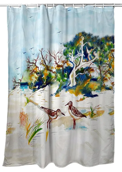 Betsy Drake Tree & Beach Shower Curtain