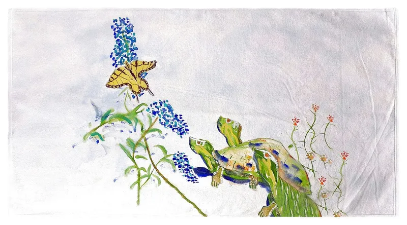 Betsy Drake Turtles & Butterfly Beach Towel