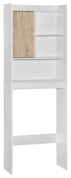 Better Home Products Ace Over the Toilet Storage Cabinet in White & Natural Oak