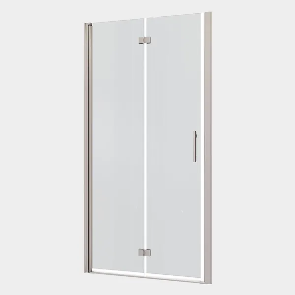 Bi-fold Semi-Frameless Shower Door, Chrome Finish, Tempered Glass