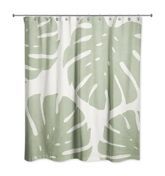 Big Green Monstera 71x74 Shower Curtain