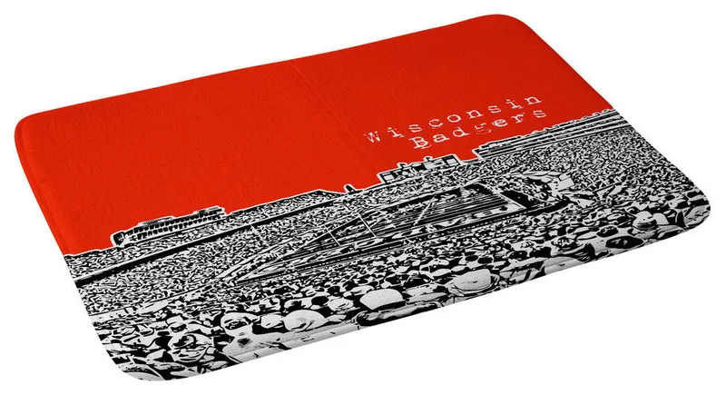 Bird Ave Wisconsin Badgers Red Memory Foam Bath Mat