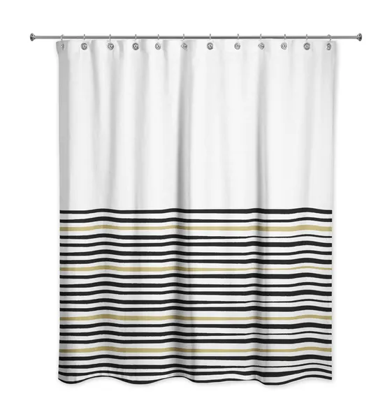 Black and Gold Stripe Shower Curtain