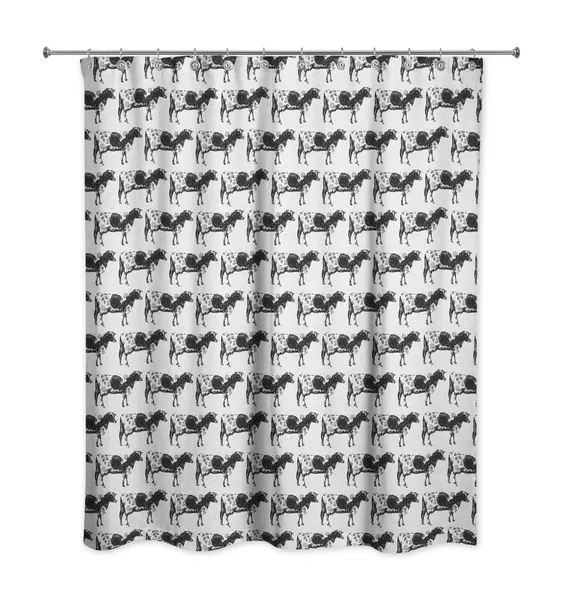 Black Cow Pattern 71x74 Shower Curtain