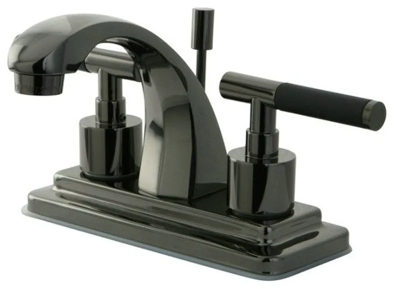 Black Nickel 4 inch centerset lavatory faucet with brass pop up drain NS4640DKL