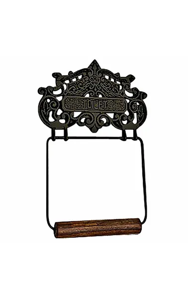 Black Wall Mount Toilet Paper Holder 6.5" Crown Style Toilet Tissue Holder
