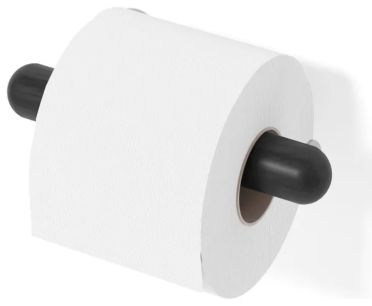Black Wooden Toilet Roll Holder, Wireworks Yoku, Single