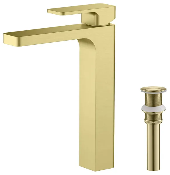 Blaze-T Single Handle Bathroom Vessel Sink Faucet, Brushed Gold