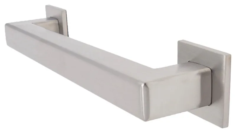 Blended Stainless Steel Mitered Grab Bar, 12", Satin Stainless