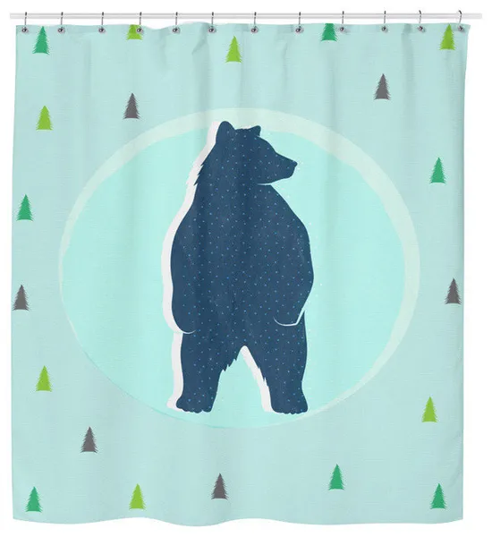 Blue Bear Shower Curtain