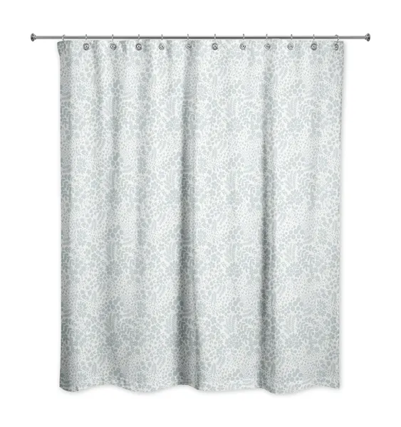 Blue Dainty Floral 71x74 Shower Curtain