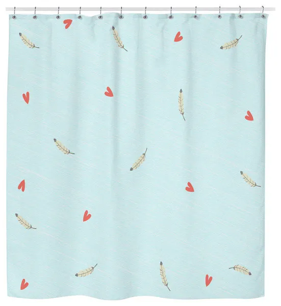 Blue Feather Shower Curtain