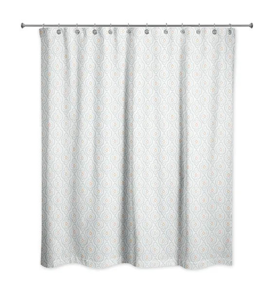 Blue Quatre on White 71x74 Shower Curtain