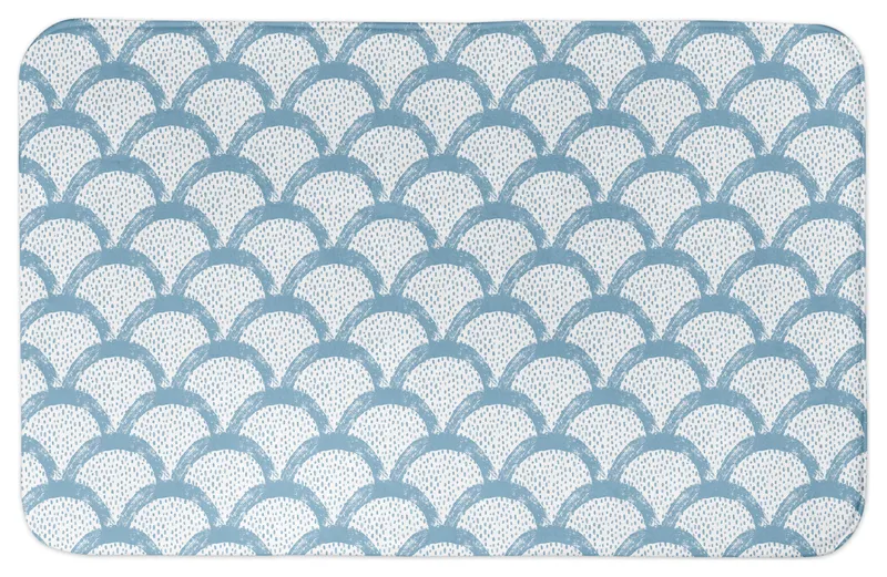 Blue Scallops 21x34 Bath Mat