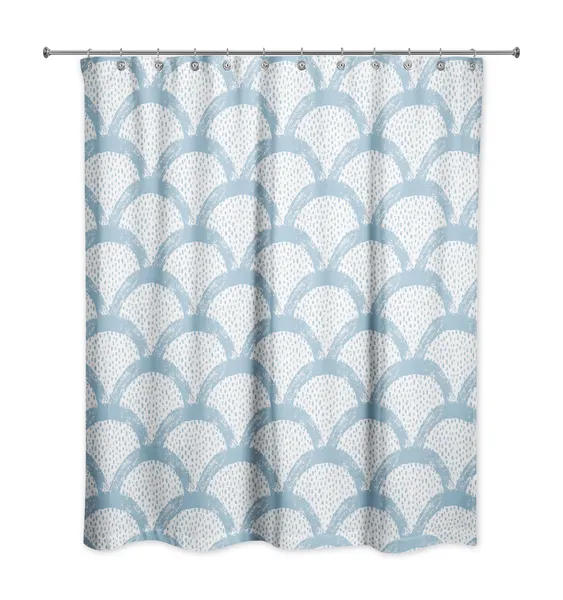 Blue Scallops 71x74 Shower Curtain